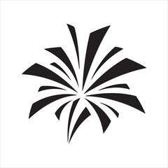 Abstract burst of black sharp shapes on a white background