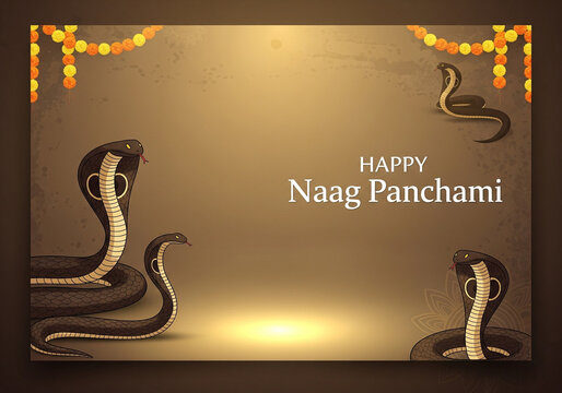 Naag Panchami background design, Naag Panchami festival banner background. Naag Panchami 2025 background.