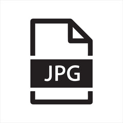 Simple black and white icon representing a jpg file format