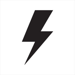 Bold black lightning bolt symbol on a clean white background