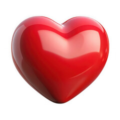 Shiny red heart shape symbol isolated on transparent background	