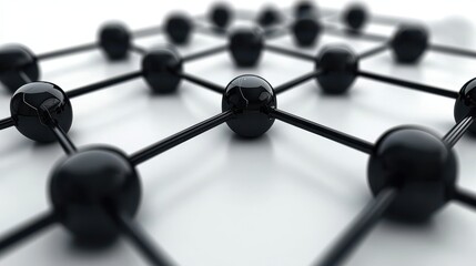 Fototapeta premium Abstract Black Sphere Network on White Background