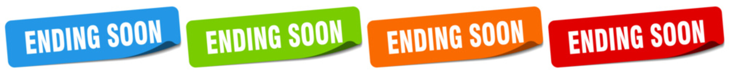 ending soon sticker. ending soon sticker set on white background