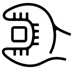 Wrench, spanner, processor and cpu. Technology, innovation, machinery and industrial, illustration