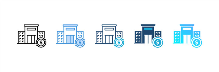 Company icon set multiple style collection