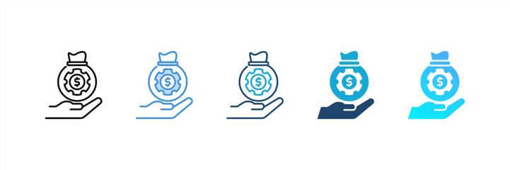 Investment icon set multiple style collection