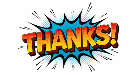Stylish Vector Thanks A Vibrant Pop Art Expression of Gratitude