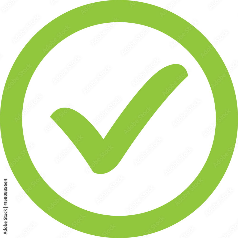 Aufkleber green check mark inside a circle isolated on transparent background