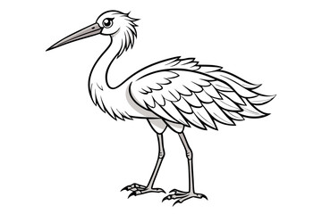 coloring page line art the stork black vector