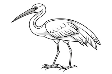 Obraz premium coloring page line art the stork black vector