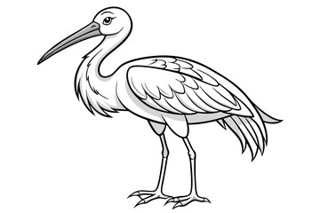 coloring page line art the stork black vector