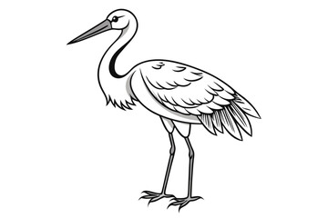 coloring page line art the stork black vector