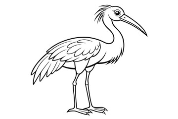 coloring page line art the stork black vector