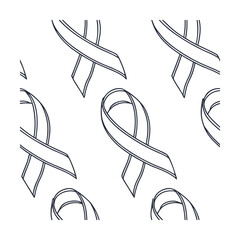 Line art awareness ribbons pattern on graphic design symbol hope