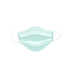 Hand Drawn Medical Face Mask &ndash; Flat Illustration for Health and Safety

