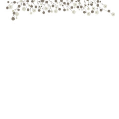 Soft Pastel Flower Garland Border for Invitations and Decorations
