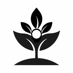 Flourishing Life Abstract Plant Logo Design Featuring a Person Emerging from Nature