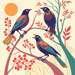 seamless pattern with birds