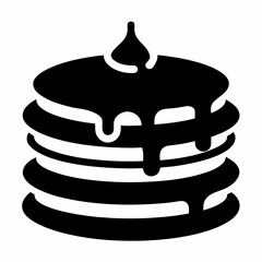 Delicious Stack of Pancakes Drizzled with Syrup A Sweet Treat Icon