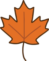 Maple leaf vector icon on white background with autumn style illustration and seasonal design elements