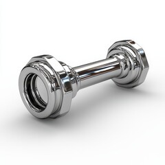 Chrome Dumbbell Shaped Object 3D Render