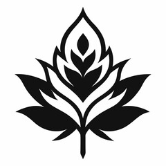 Elegant Black and White Floral Design Stylized Flower Illustration