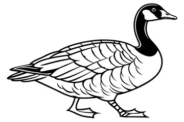 coloring page line art the goose black vector