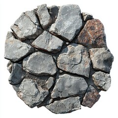 Circular Arrangement of Grey and Brown Irregular Stones