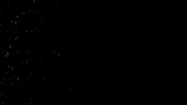 Christmas and new year snow flakes and glitter stars trail page transition alpha channel loopable animation, golden shiny and glitter snow sparks,  holiday social media motion design element