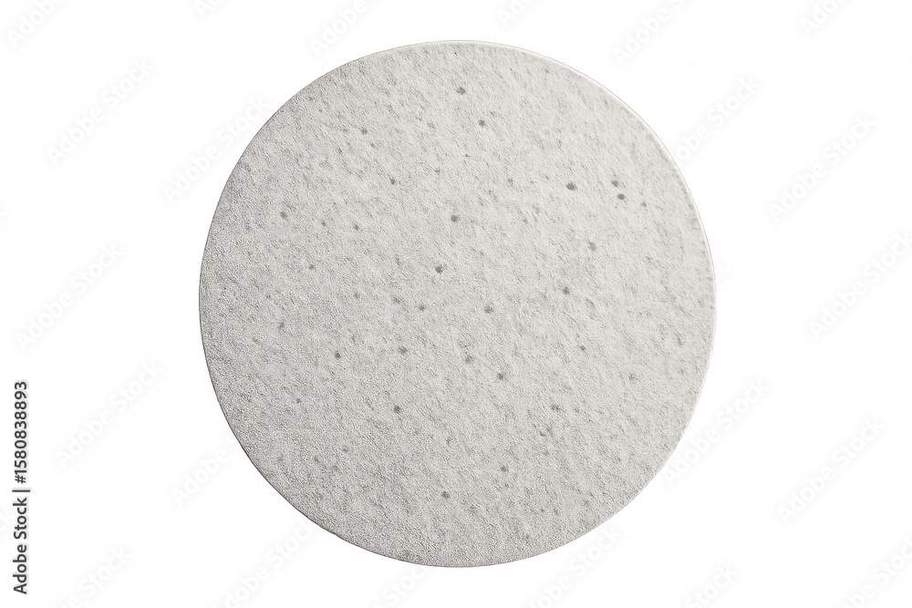 Poster round grey textured object isolated on transparent background, top view