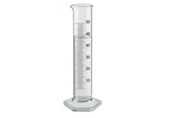 Laboratory graduated cylinder isolated on transparent background filled partially