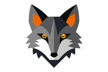 Obraz premium Stunning Calico Wolf Head with Detailed Fur on White Background – Wildlife Art Portrait