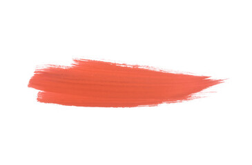 Orange watercolor paint brush stroke isolated on transparent background. art and watercolor painting concept.