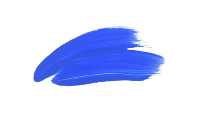 Blue watercolor paint brush stroke isolated on transparent background. art and watercolor painting concept.