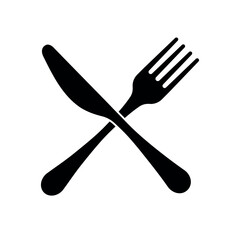 Spoon, fork icon. Cutlery vector illustration in flat style. Restaurant, cafe, and food service symbol. Isolated on white background.