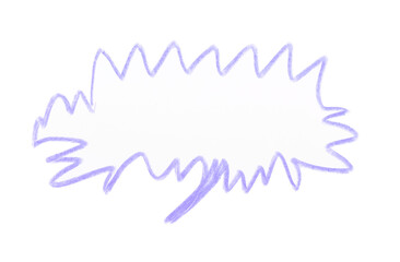Hand drawn empty speech bubble shape color pencil on transparent background for design in your work business concept.