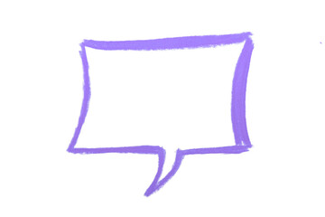 Hand drawn empty speech bubble shape color pencil on transparent background for design in your work business concept.