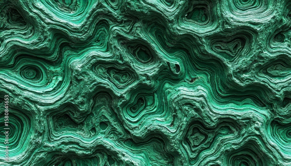 Poster the 3d and 4k image showcases an abstract texture resembling waves with rich green hues, creating a 