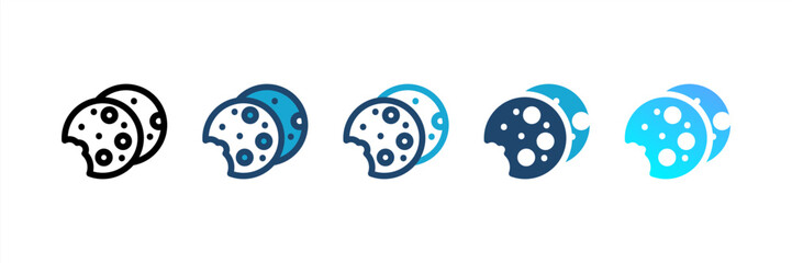 Cookie icon set multiple style collection