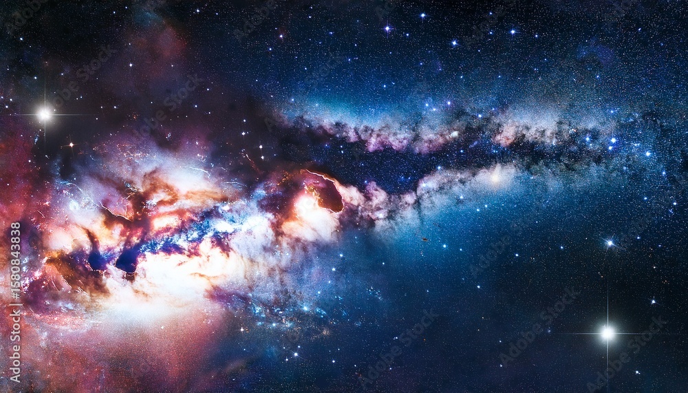 Poster cosmic nebula with stars in deep space galaxy universe astronomy and science exploration