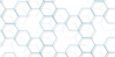 abstract geometric blue texture background. blue hexagon 3D background texture. 3d rendering illustration. Clear pattern abstract background hexagon .Futuristic abstract banner.	
