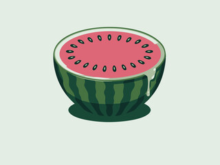 Juicy watermelon slice dripping sweet nectar fruit pink
