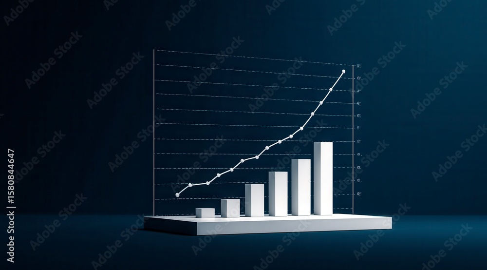 Poster a graph is shown with a white background and a blue color. the graph is a representation of a trend 