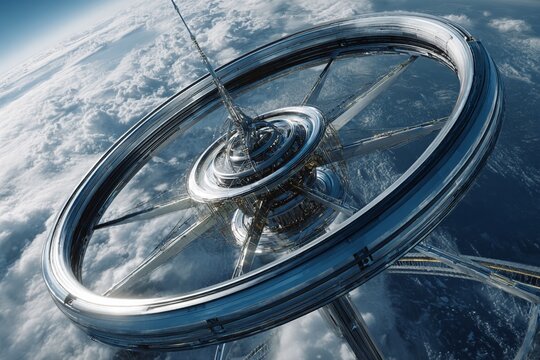 futurist gyroscope high - tech technology for spaceships . Generative AI - Powered by Adobe