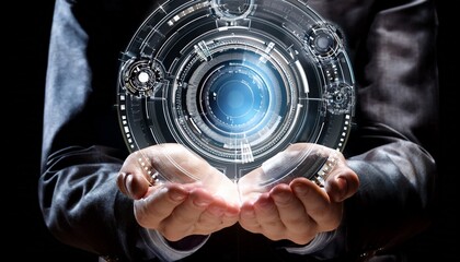 hand holding a graphical growth indicator showing increasing progress and success