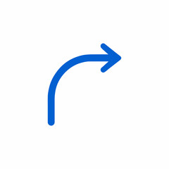 Simple blue curved arrow pointing to the right