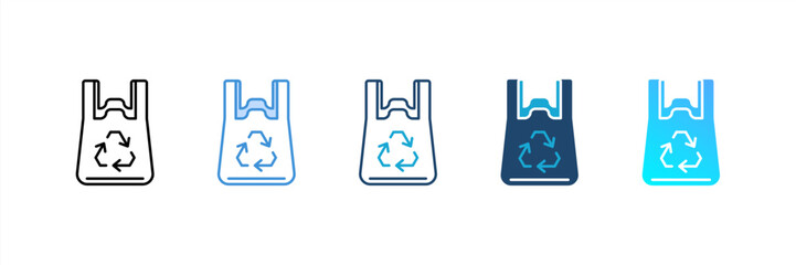 Plastic Bag icon set multiple style collection