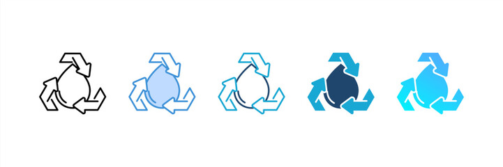 Water Treatment icon set multiple style collection