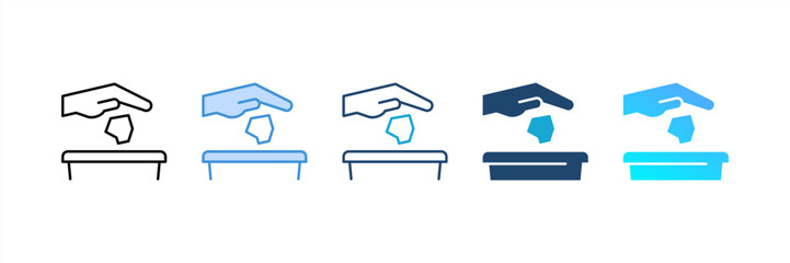 Littering icon set multiple style collection