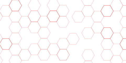abstract geometric red texture background red hexagon 3D background texture. 3d rendering illustration. Clear pattern abstract background hexagon .Futuristic abstract banner.	